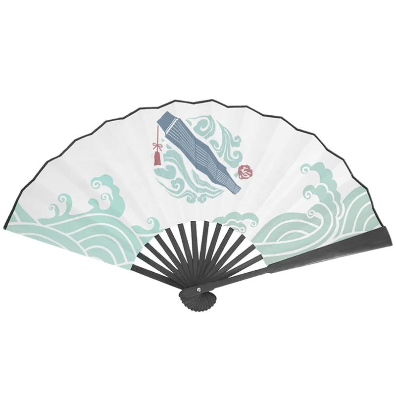 1 шт. аниме Mo Dao Zu Shi Древний Стиль Складной вентилятор Wei Wuxian Lan Wangji Шелковый веер из ткани аниме вокруг