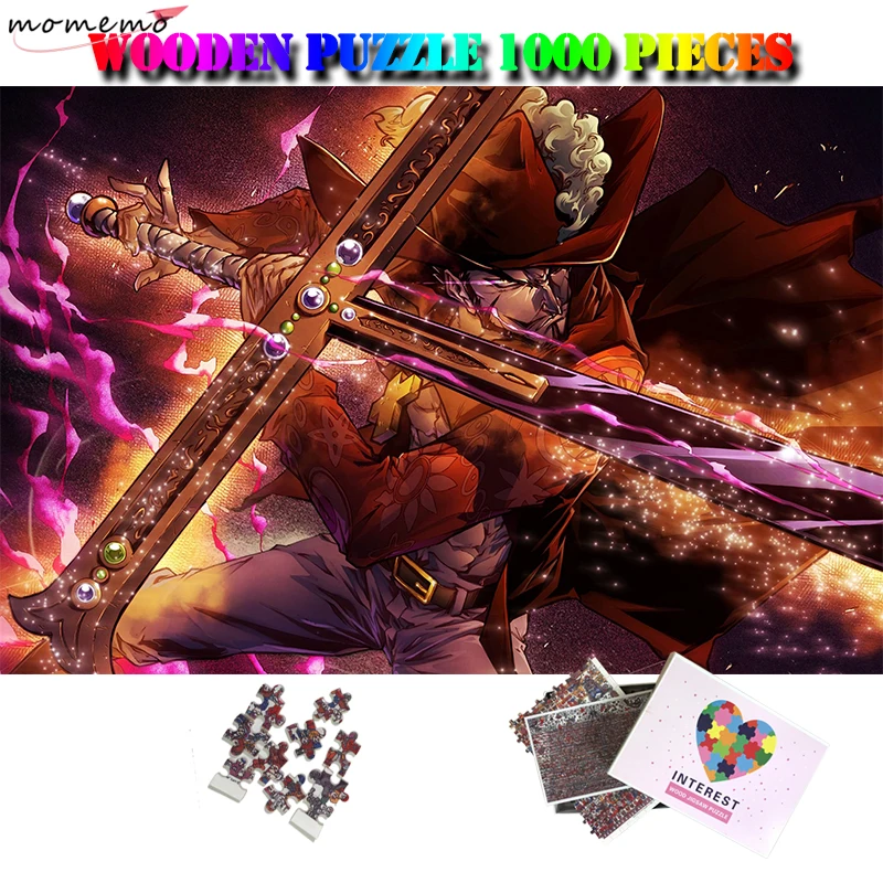 MOMEMO Mihawk Wooden Puzzle 1000 Pieces Adults Jigsaw ONE PIECE Cartoon Anime Toys Games Piezas Adulto | Игрушки и хобби