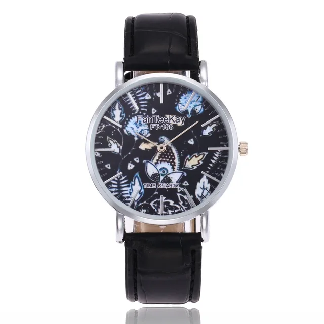 Men's Watches Fashion Flower Analog Dial Simple Scale Quartz Watch Leather Strap Men's Watches Fashion Flower Analog Dial Simple Scale Quartz Watch Leather Strap