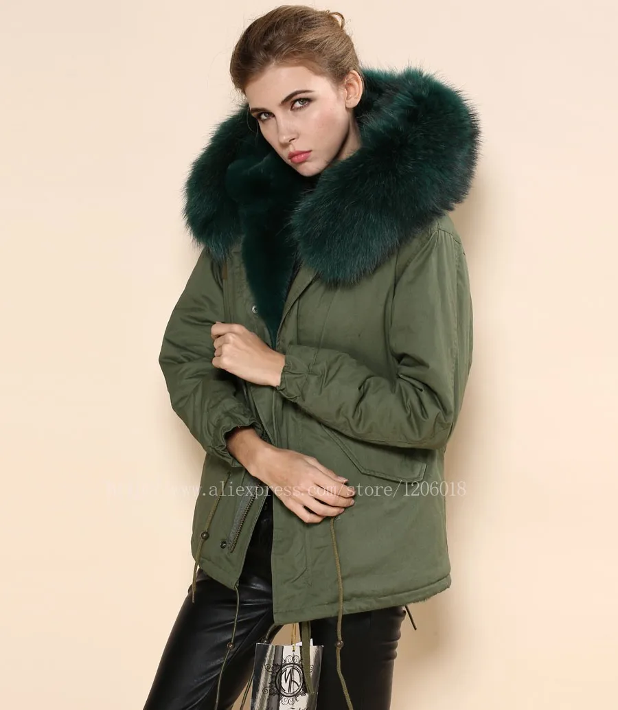 Теплое армейское зеленое пальто с натуральным воротником зимнее, большой глубокий зеленый воротник Mrs parka, дешевая Меховая куртка поставщика женщин