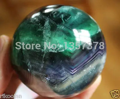 

huij 00153 70mm Natural PURPLE/GREEN Fluorite Crystal Sphere Ball