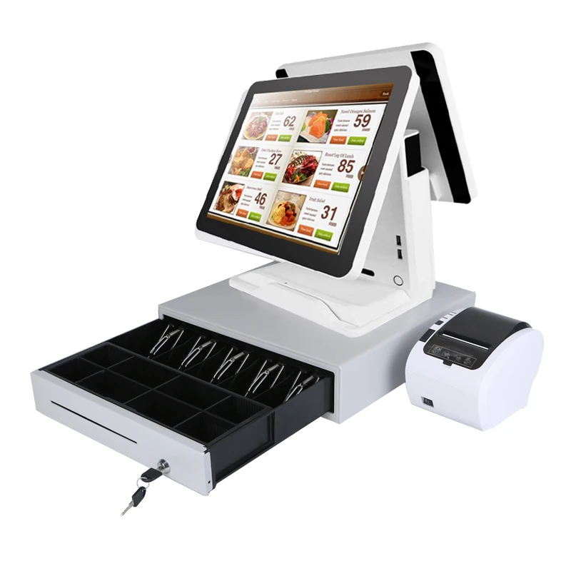 15 inch dual screen pos terminal all in one pos pc touch screen pos