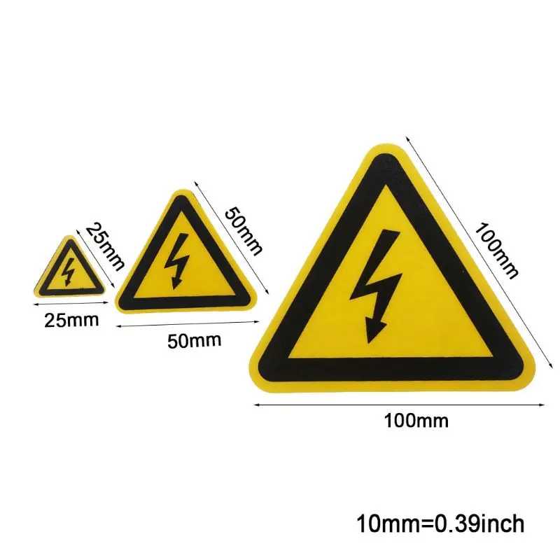 Warning Sticker Adhesive Labels Electrical Shock Hazard Danger Notice Safety 25mm 50mm 100cm PVC Waterproof