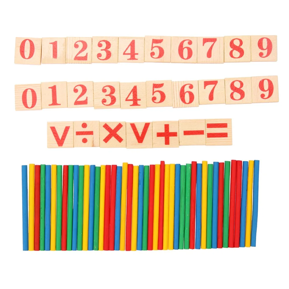 

Baby Math Toy Wooden Counting Sticks Educational Toys Gift Kids Early Learning Number Counting Math Stick Calculate Toys