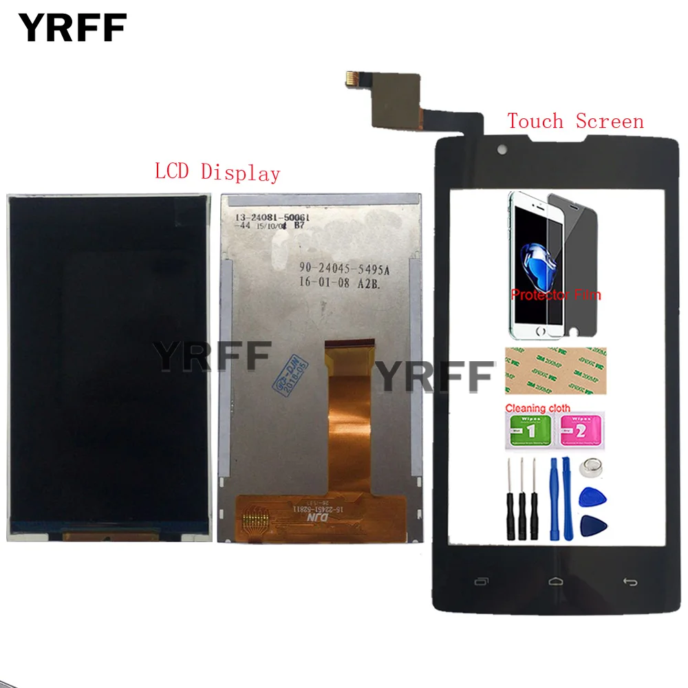 Mobile LCD Display Touch Screen For Fly FS401 Digitizer Panel Front Glass Tools Protector Film | Мобильные телефоны и