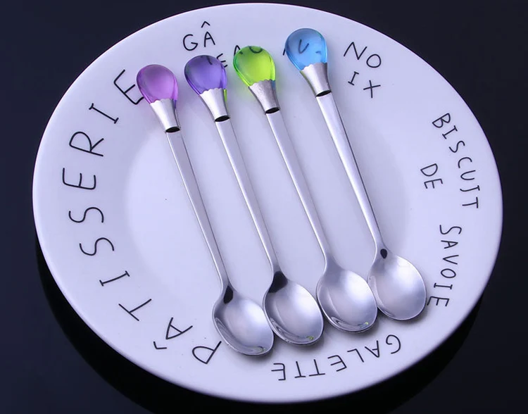 4 шт. креативная ложка для мороженого из нержавеющей стали с длинной ручкой для торта кофейная ложка инструменты для мороженого