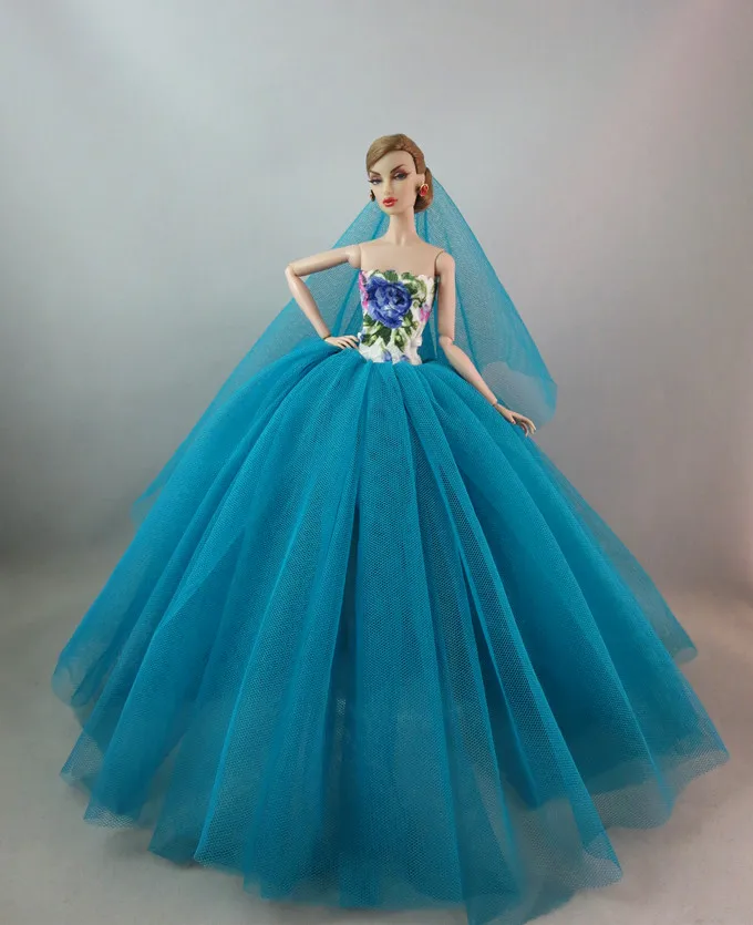 Barbie Doll Clothes Doll Clothes clothes for barbie doll wedding dress Multilayer mermaid dress princess cake skirt