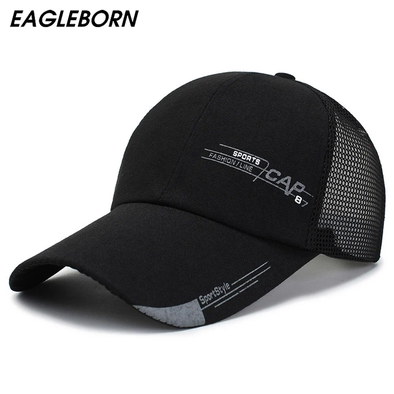 

2019 Summer Man New Baseball Mesh Cap Simple Letter Sports Baseball Cap Black Caps Lengt Sun Trucker Hat Dad Hat Snapback Hats