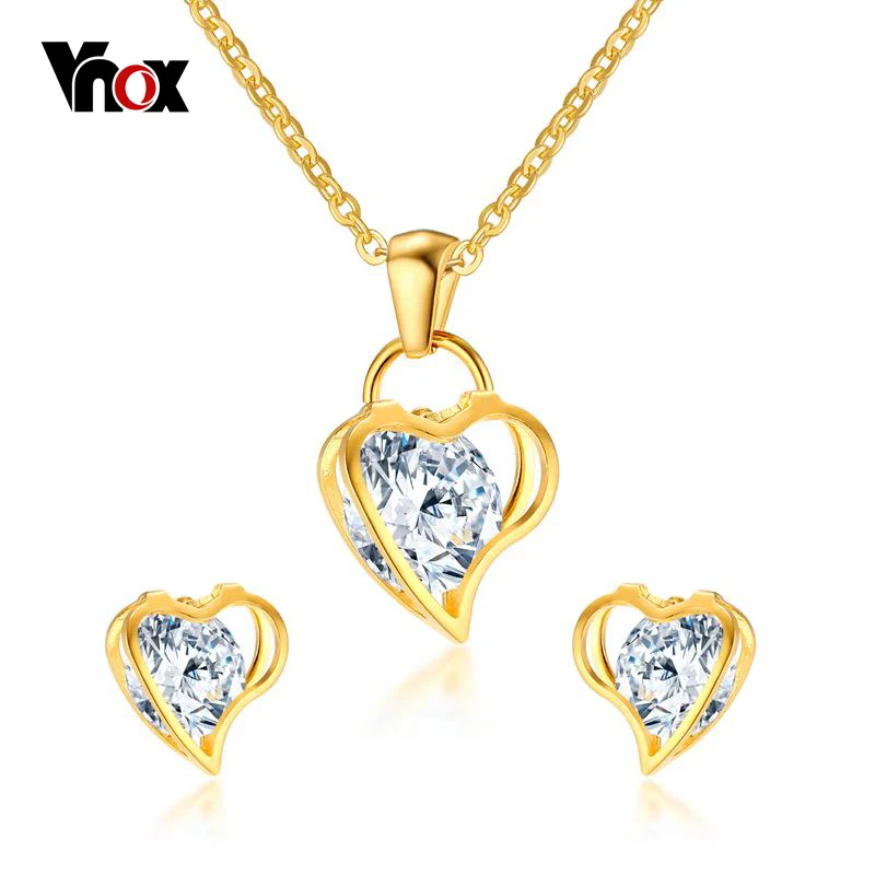 Aliexpress.com : Buy Vnox Love Heart Necklace and Earrings