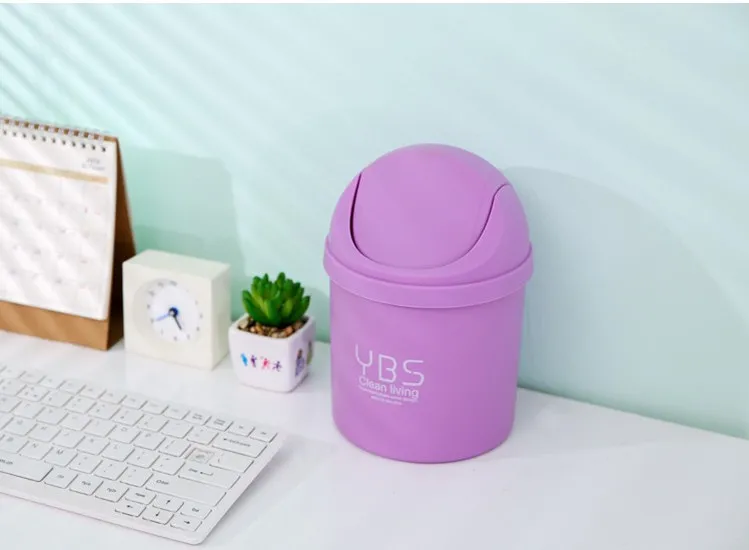 1 шт. Desktop мусорный бак Творческий Флип Верхней Корзины дома Ковш с крышкой мини мусора Мусорные баки ок 0191