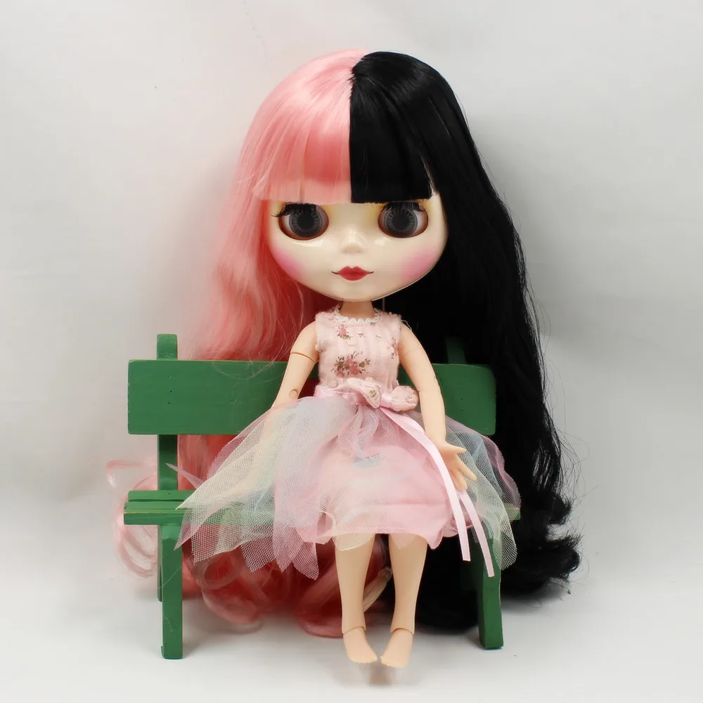 Ледяная фабрика blyth кукла 1/6 игрушка белая кожа соединение тела розовые и черные волосы Мелани Мартинес волосы bjd кукла 30 см