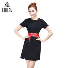 С круглым вырезом короткий рукав женское платье для работы больница медицинская униформа медсестры салон красоты спа клуб массаж Рабочий костюм одежда XXL