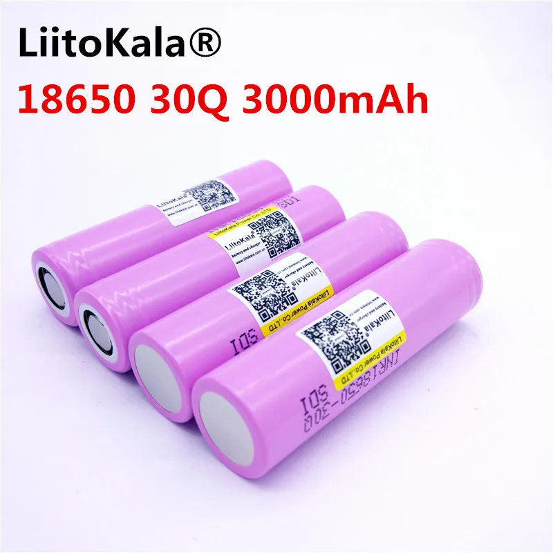 Skup 4 LiitoKala 100% oryginalny 18650 INR 30Q INR18650 baterie 3.7V 3000 mAh akumulator litowo jonowy