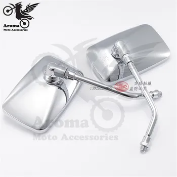 

chrome 10mm 8mm motorcycle rearview mirror for Harley Davidson mirror rectangle sliver motorbike backup mirror moto side mirror