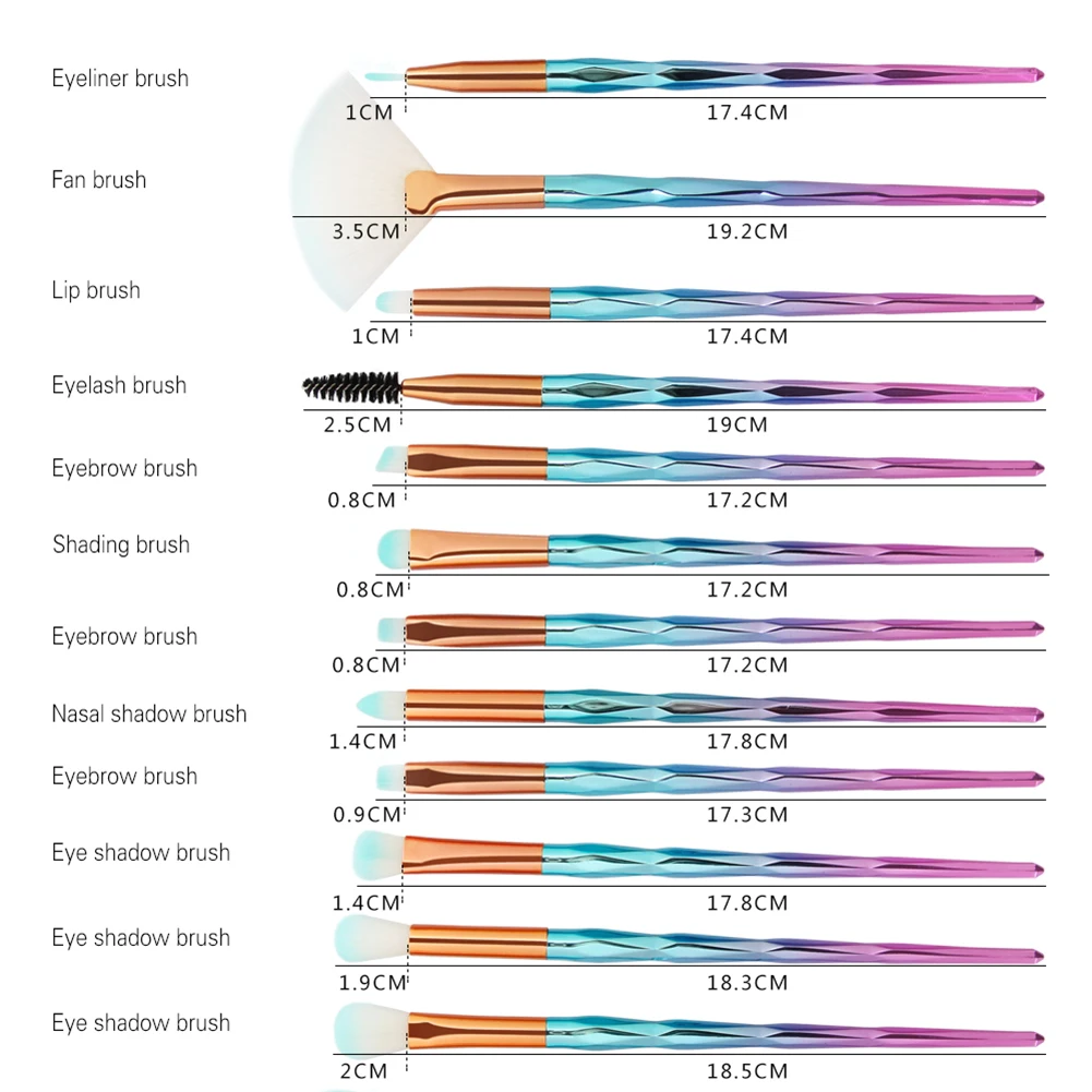 21 шт. Pro Русалка кисти для макияжа основа для бровей подводка для глаз Румяна косметическая пудра Профессиональный консилер набор кистей для макияжа