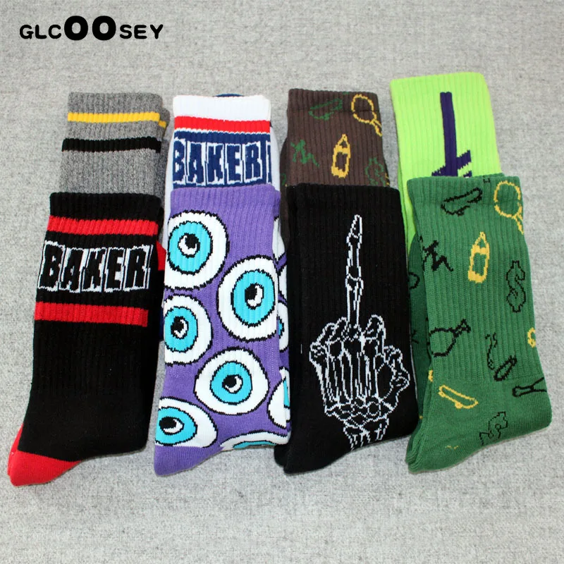 

Eye Middle Finger Harajuku Skateboard Cotton Socks Men Women Street Socks Hip Hop Thicken Towel Socks Mens Fashion High Quality