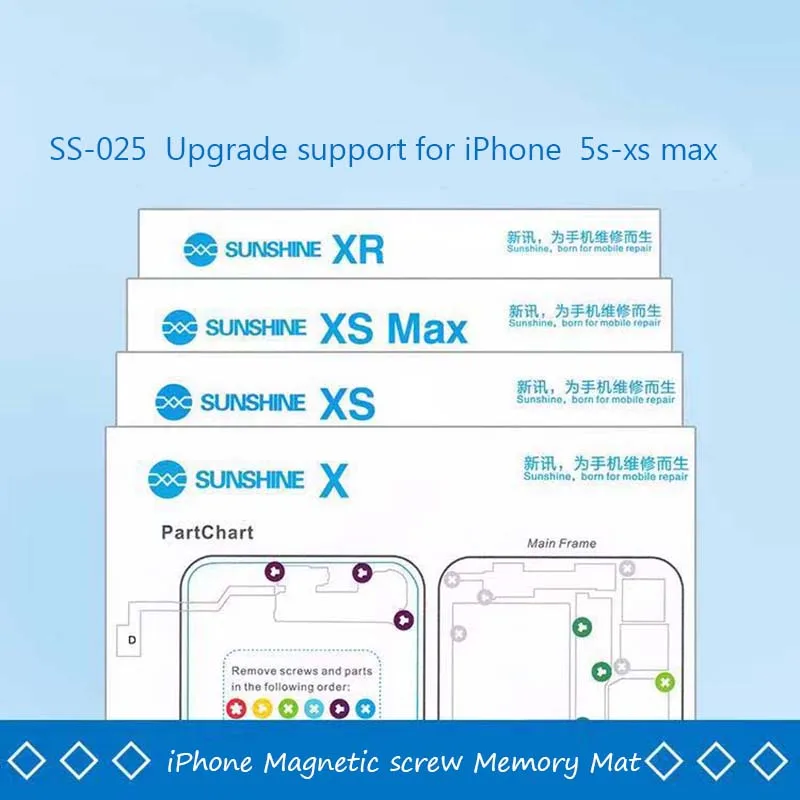 Jyrkior для iPhone 6/6s/7/8/X XS MAX XR универсальная магнитная память фигуры на доску адсорбционная площадка позиционирование контактная площадка под винт памяти коврик