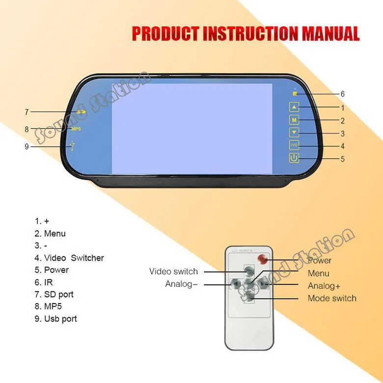 Зеркало заднего вида с цветным ЖК дисплеем 7 дюймов|car voltage monitor|monitor advancecar barriers for