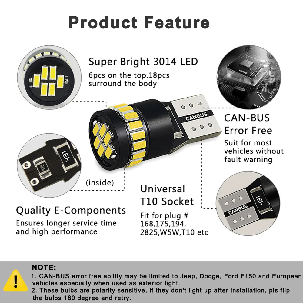 OXILAM 10x T10 LED W5W LED Canbus Auto Lamp 12V 3014 24SMD Car Interior Light 194 168 Lights Bulb White Blue Red Yellow No Error OXILAM 10x T10 LED W5W LED Canbus Auto Lamp 12V 3014 24SMD Car Interior Light 194 168 Lights Bulb White Blue Red Yellow No Error