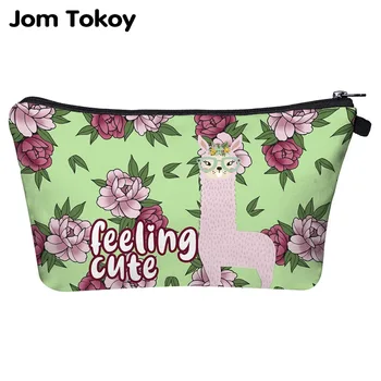 

Jom Tokoy Cosmetic Organizer Bag Makeup bag Printing Llama Feeling Cut Cosmetic Bag Fashion Women Multifunction Beauty Bag