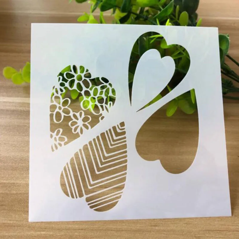 

DIY Craft Heart Shape Stencil For Wall Painting Scrapbooking Stamping Stencil Bullet Journ Embossing Paper Card Flower Template