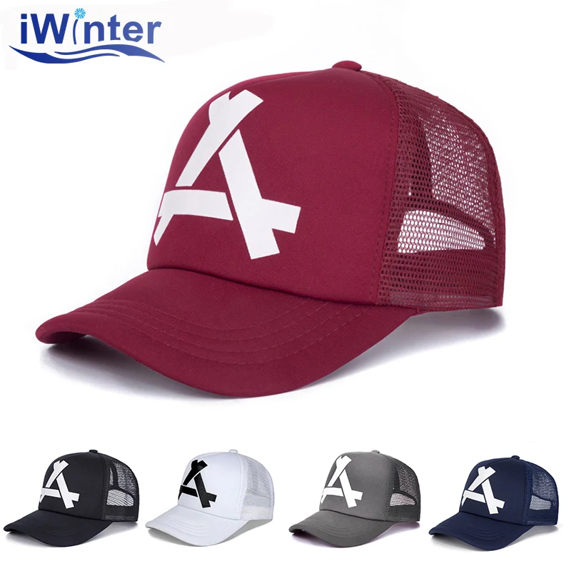 

IWINTER New Summer Baseball Mesh Cap Snapback Hat Fashion Baseball Hats Trucker Adjustable Fitted Cap Hat Hip Hop Women Men Cap