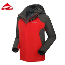 ROYALWAY 2 шт. супер качество уличная куртка из мягкой кожи мужская водонепроницаемая куртка для прогулок ветрозащитные теплые куртки кемпинг# ROM5249BF
