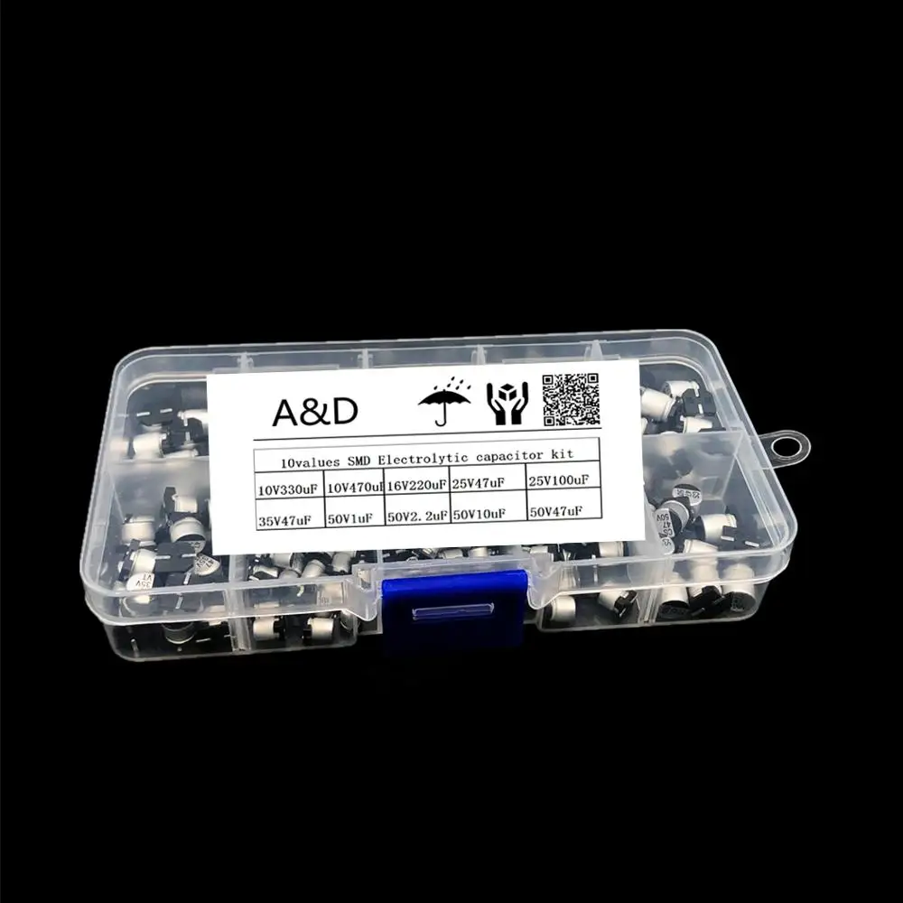 

10values 200pcs SMD Electrolytic capacitor assorted kit 10V~50V 1uF~470uF with storage box
