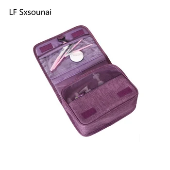 

LF Sxsounai Travel Accessories Women's make up Purple Storage Bag Outdoor Climbing Hook Wash Cloth art Pouch Suitcase Case men