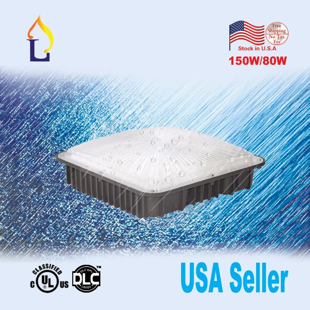 

4pcs/lot UL/DLC listed LED Canopy Light Commerical Grade Weatherproof Outdoor High Bay Balcony Carport Driveway Ceiling Light