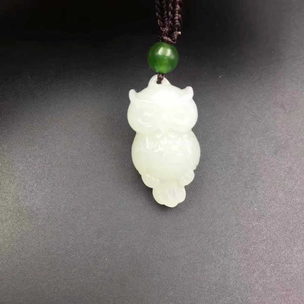 Exquisite and nephrite engraved wise Ming Wu Bu Xiang birds trumpet pendant 1996# | Украшения и аксессуары