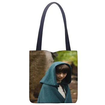 

Custom Asa Butterfield printing shoulder bag canvas tote bag shopping travel book handbag custom logo