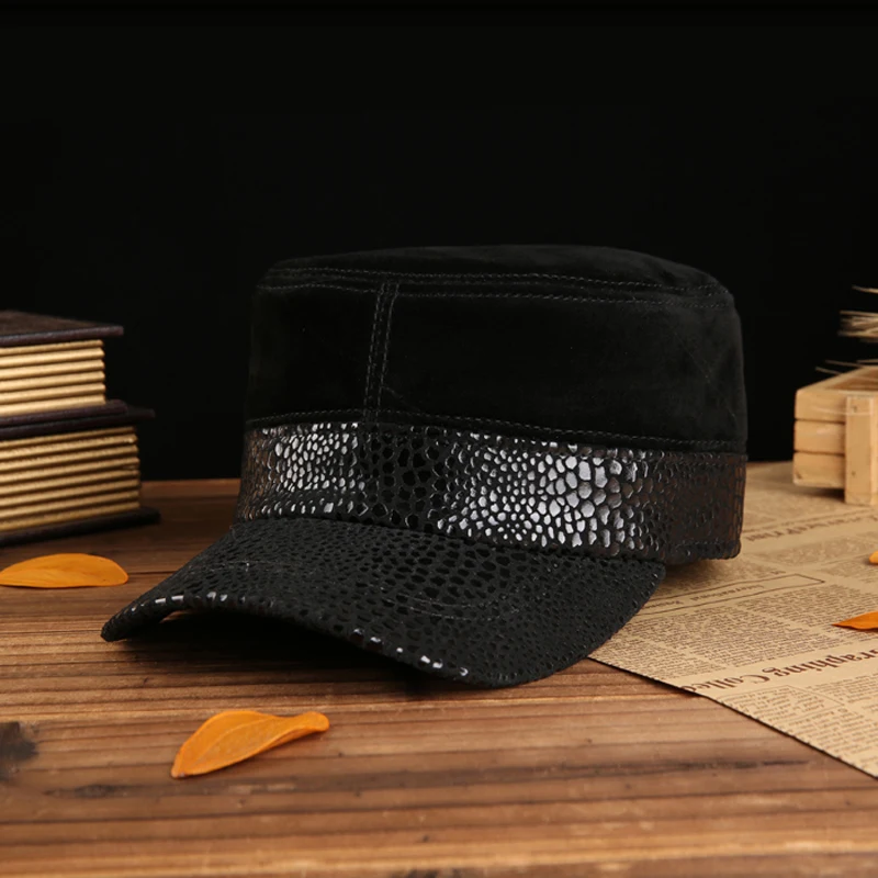 Casquette en Cuir de mouton Véritable