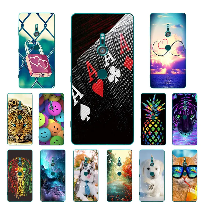 

for Sony Xperia XZ3 Phone Case 6.0" Soft Silicone Clear Protective Back Cover for Sony Xperia XZ 3 Pine Printing TPU Shell