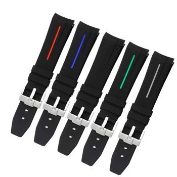 

PEIYI Rubber Watchband Sports watch strap Black 20mm Men high quality Watch accessories silicone wristwatches band