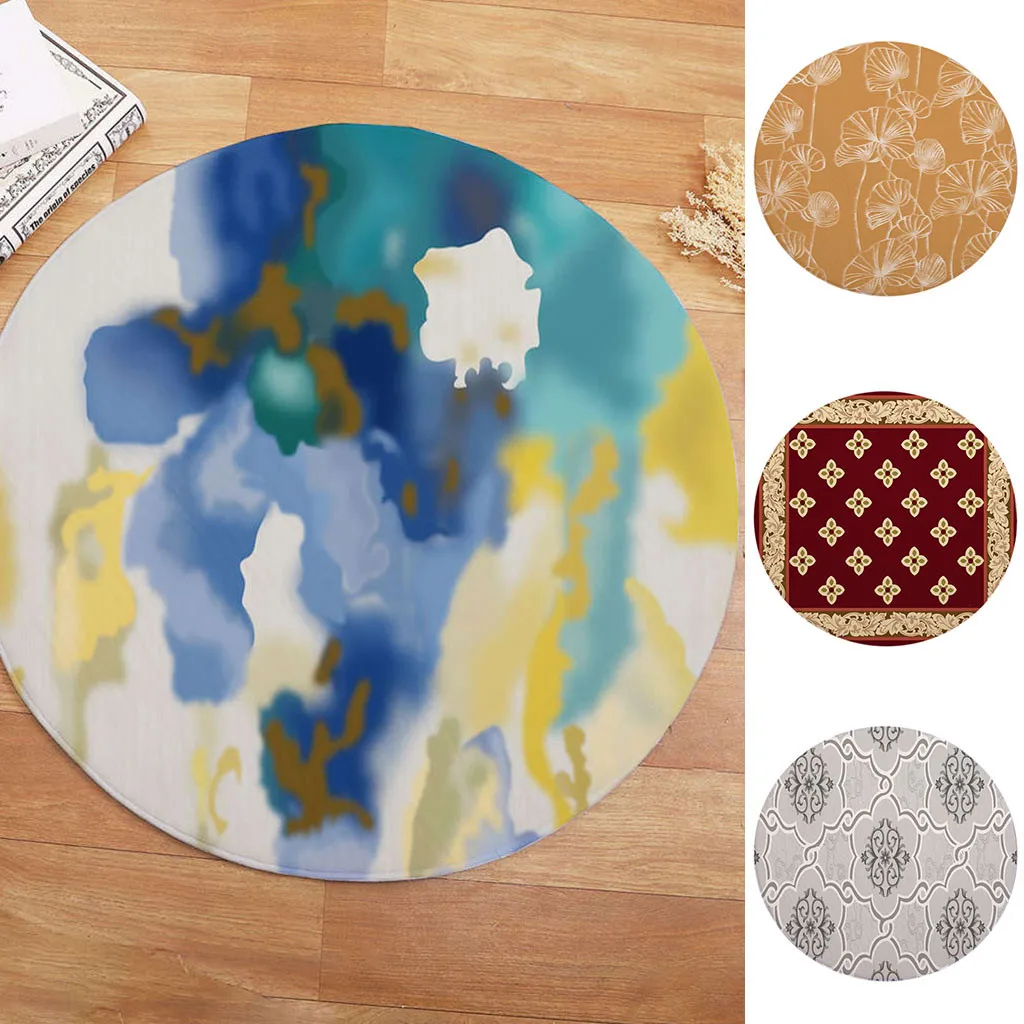 

Round Rug Art Deco Rug Living Room Bedroom Study Children Playroom household products Soft Carpet#g9