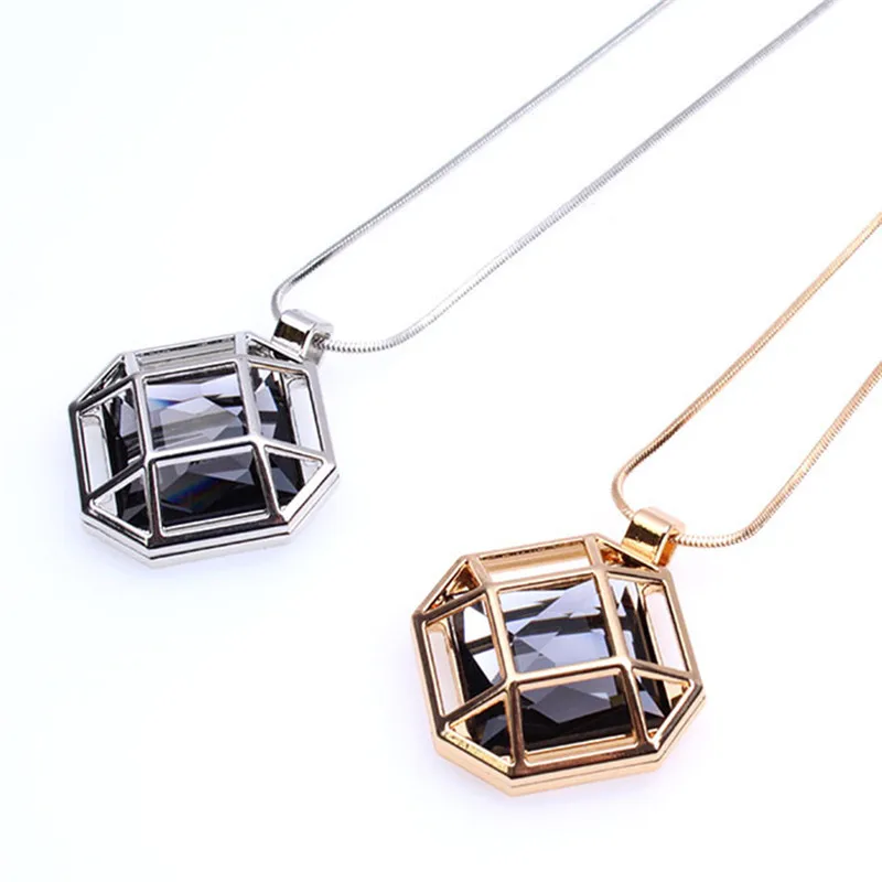 Женская цепочка свитер Collier Femme необычная ажурная подвеска с кристаллами