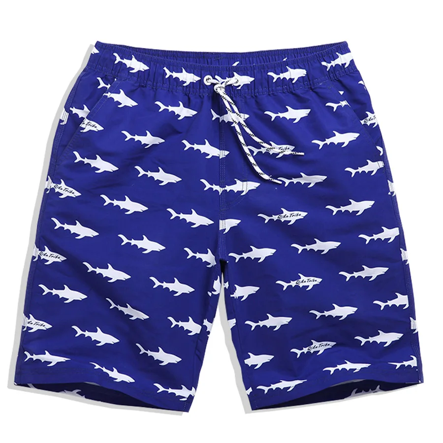 Мужские плавки с принтом акулы для купания, Мужская пляжная одежда для плавания, мужские шорты для плавания, Шорты для плавания, купальный костюм yk27 - Цвет: Синий