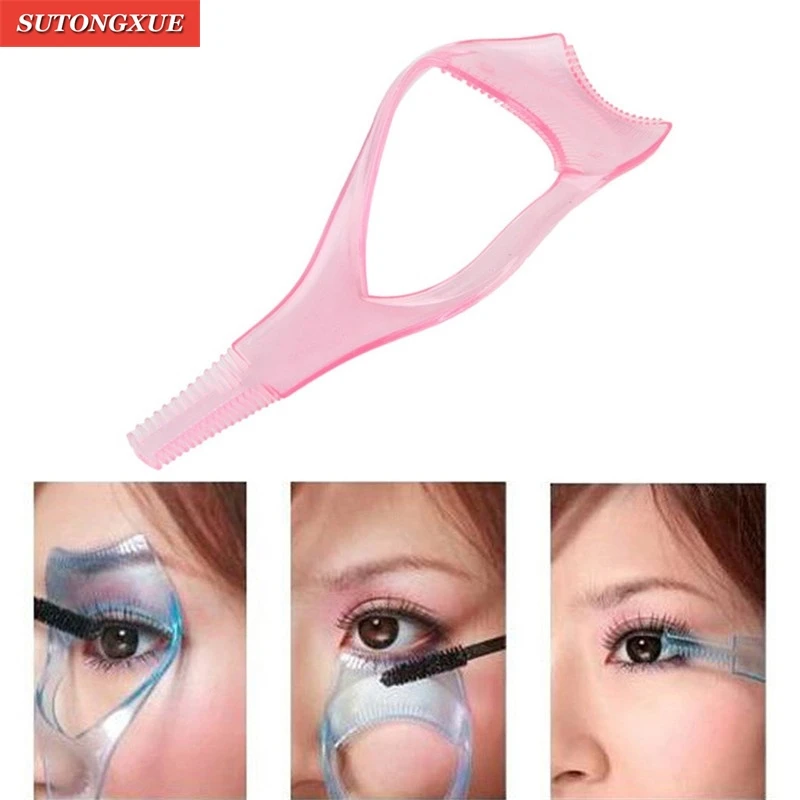 

New 3 in1 New Arrival Make up Mascara Guide Applicator Eyelash Toiletry Kits Comb Eyebrow Brush Curler Beauty Essential Tool