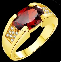 2.3CT Newest fashion 18KT Gold Filled Red,Navy Blue,Blak,green/Zircon wedding&party ring us size :8-15