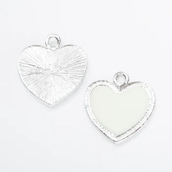 

40pcs high Quality Heart shape Enamel Alloy jewelry Headdress pendants for bracelet necklace DIY jewelry making js1203