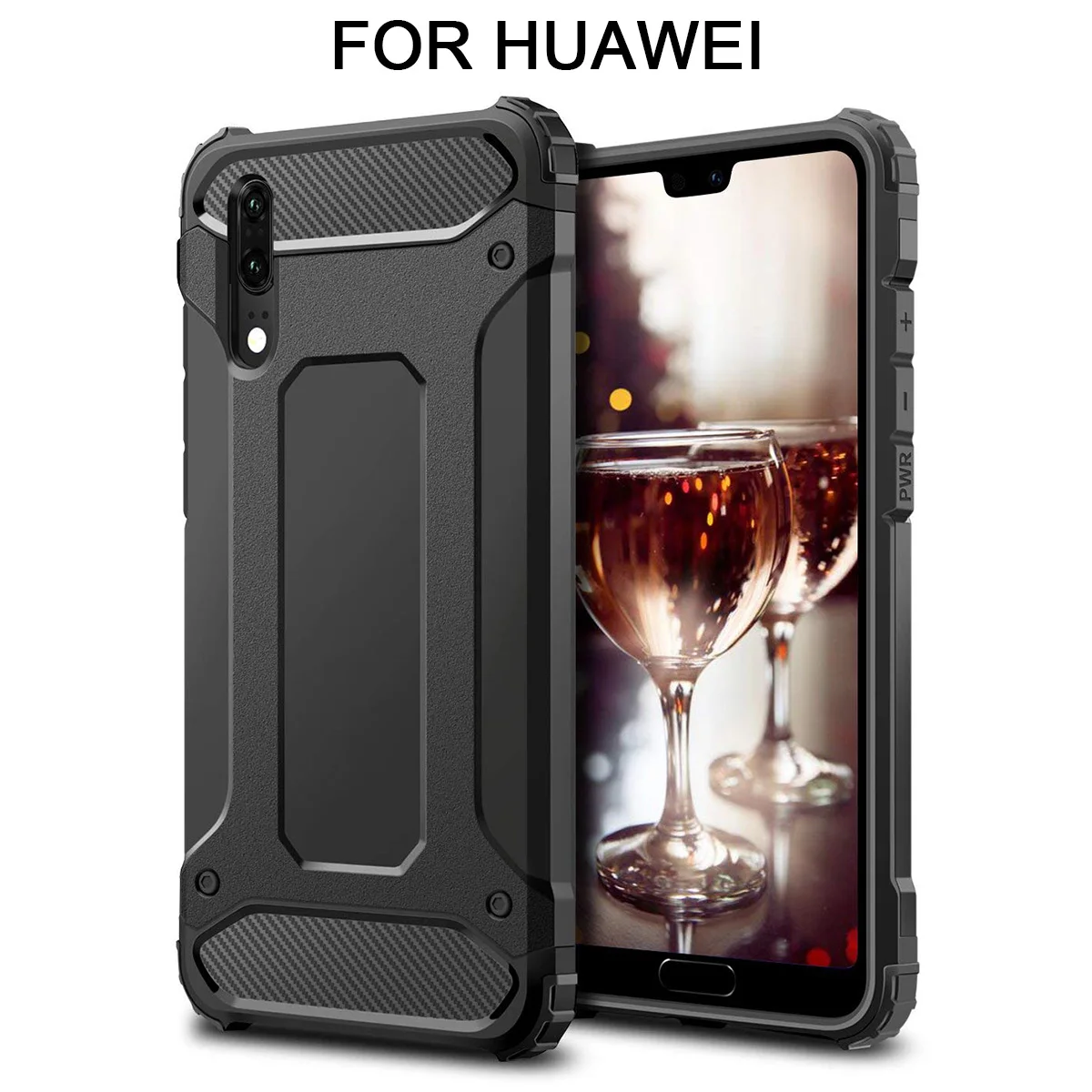 Phone Case For Huawei P8 P9 P10 P20 Cover Shockproof Protective Plain Black Armor Rugged Mate 10 Honor 6X | Мобильные телефоны и