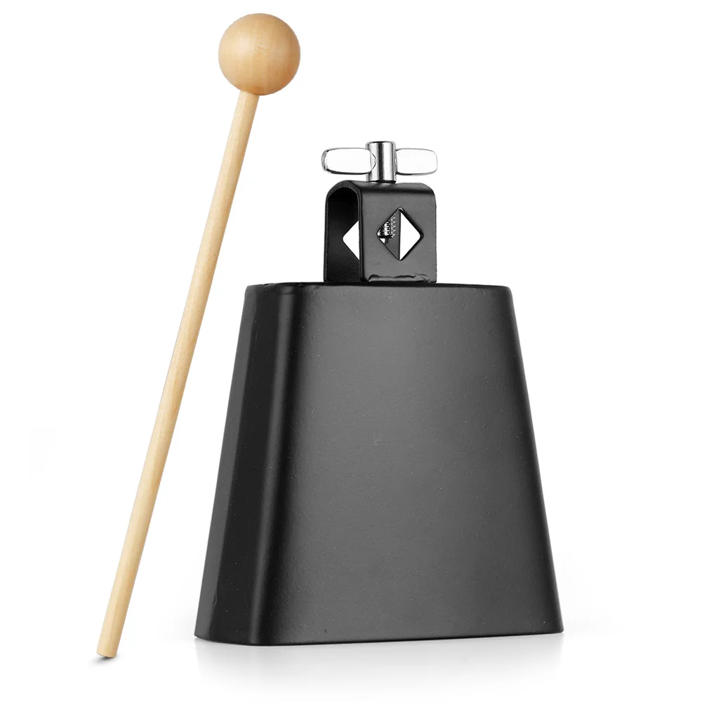 

Vangoa 4/5/6/7/8 inch Metal Steel Cow Bell Noise Maker with Drum Stick Latin Percussion