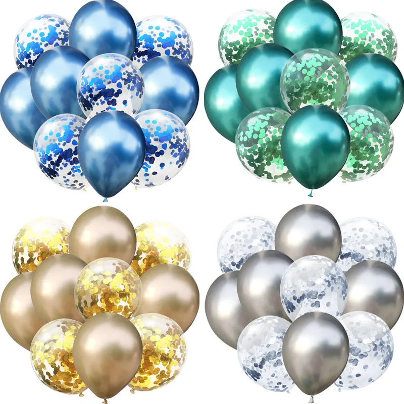 

10pcs 12inch Mixed Gold Confetti Balloons Clear Balloons Gold Star Foil Confetti Transparent Balloons Globos Birthday Party Deco