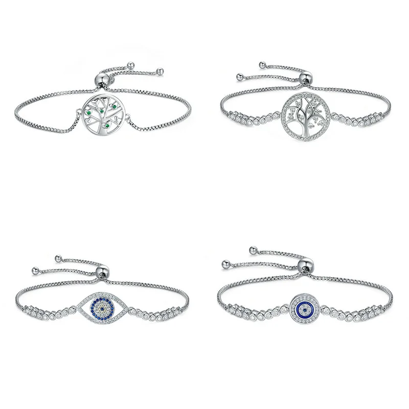 

2019 New Evil Eyes Chain Link Bracelet for Homme & femme European Fashion 925 Sterling Silver Couple Bracelets For Woman Jewelry