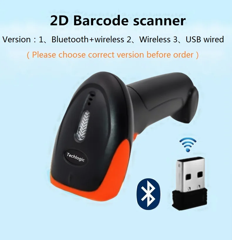 Сканер 2D Bluetooth беспроводной USB проводной сканер штрих-кода считыватель штрих-кода QR PDF417 Datametrix сканер кода супермаркет ридер