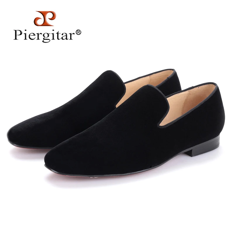 Piergitar 2018 new arrival men black velvet handmade flats shoes Fashion wedding and party men dress shoes plus size men loafers Piergitar 2018 new arrival men black velvet handmade flats shoes Fashion wedding and party men dress shoes plus size men loafers