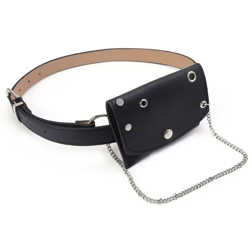 

Fashion Waist Fanny Pack Belt Bag Pouch Travel Hip Bum Bags With Metal Chain Women Small Purse