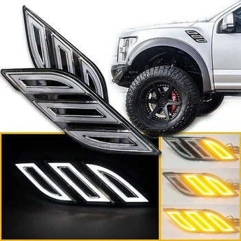 

Tech For Ford Raptor 2015-2018+ Fender Vent Side Marker Light - Led Sequential Drl/Turn Signal Light
