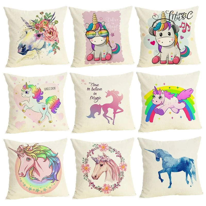 

Fashion cushion cover Unicorn pillow case cojins/almofadas 45Cmx45Cm Square Valentine Day Gift Handmade 3D Throw Pillows